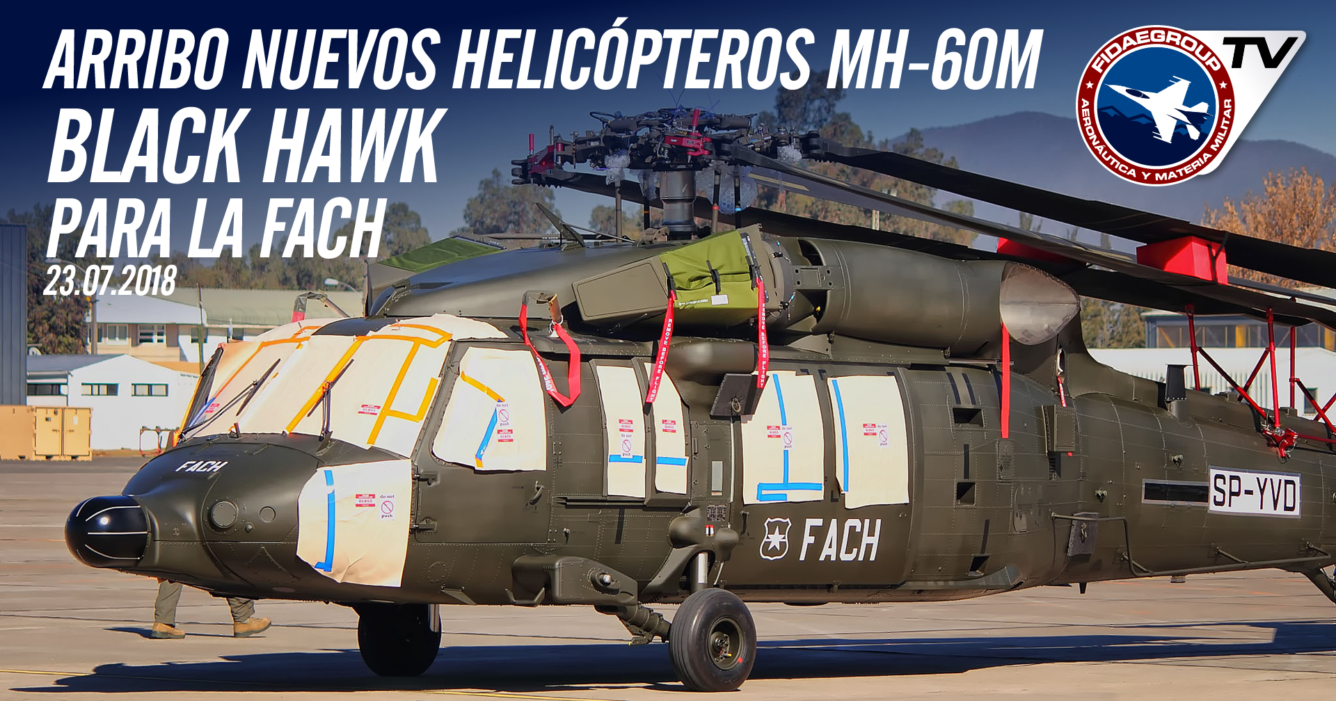 Llegada de los nuevos MH-60M Black Hawk a bordo de un Antonov 124 a la Fach