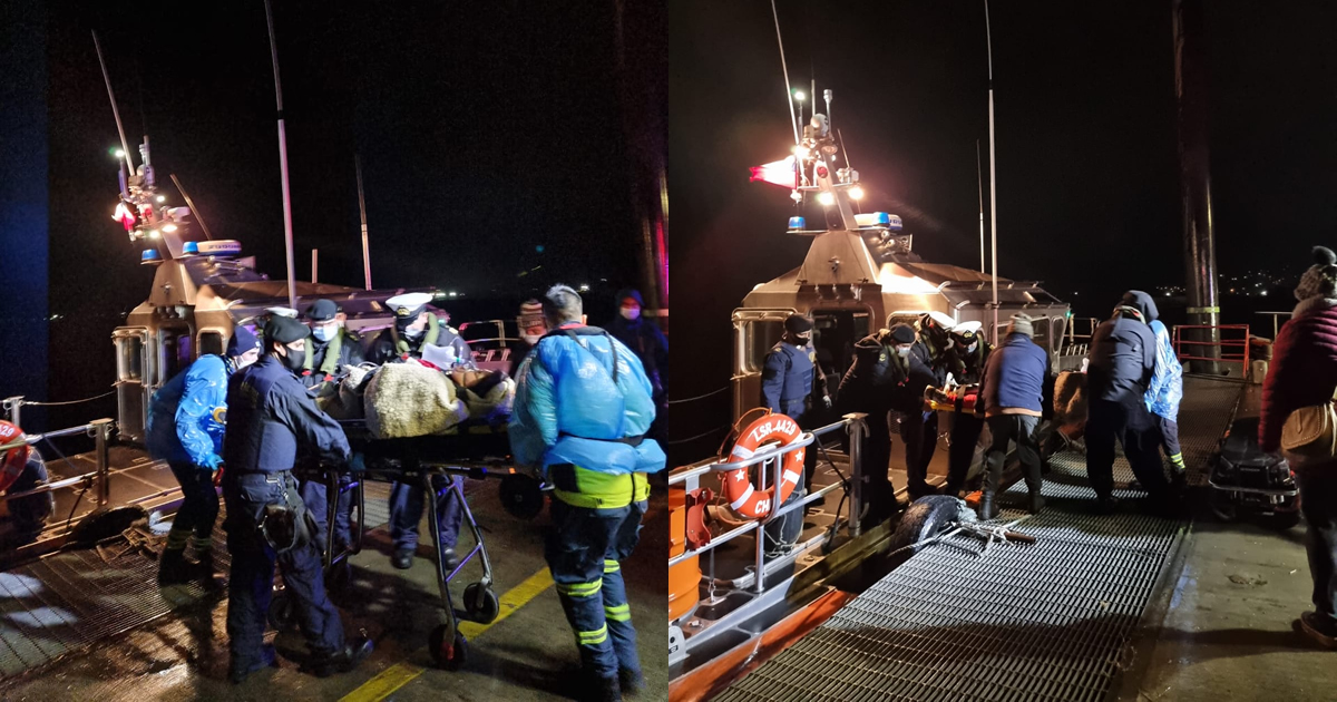 Autoridad Marítima de Quellón realizó evacuación médica de urgencia desde Isla Laitec