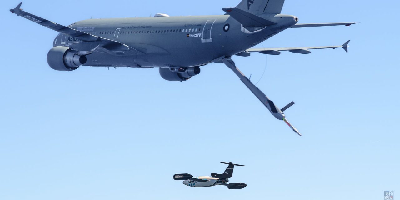 Airbus logra manejo autónomo y controlado en vuelo de un dron desde un avión tanquero